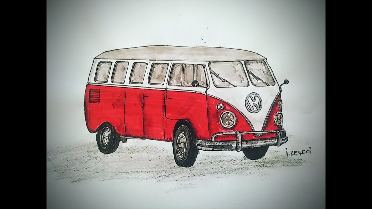 1280x720 Volkswagen Classic Van (Timelapse Drawing)