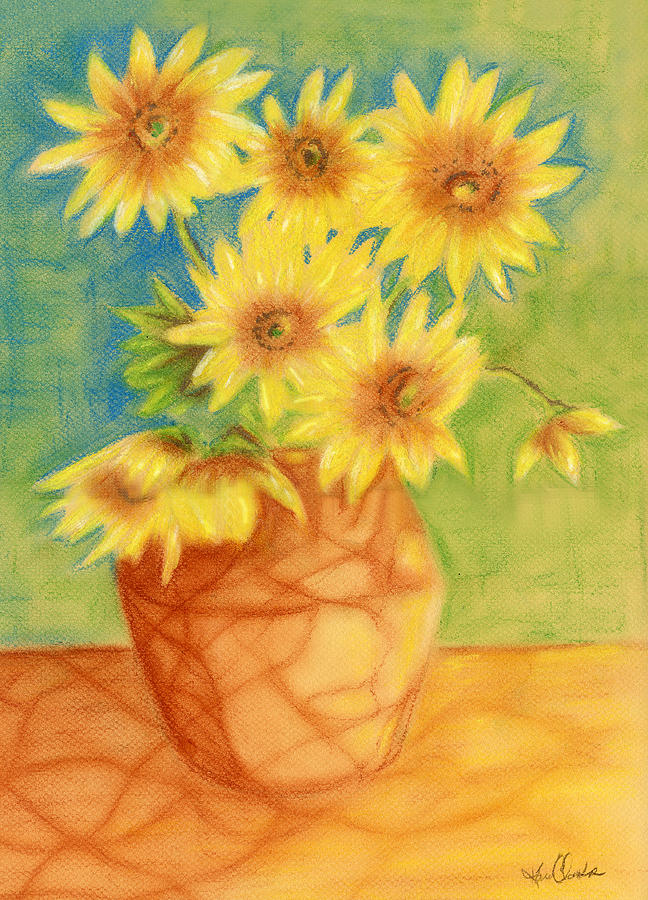 648x900 Sunflowers Ala Van Gogh Drawing By Karen Clark