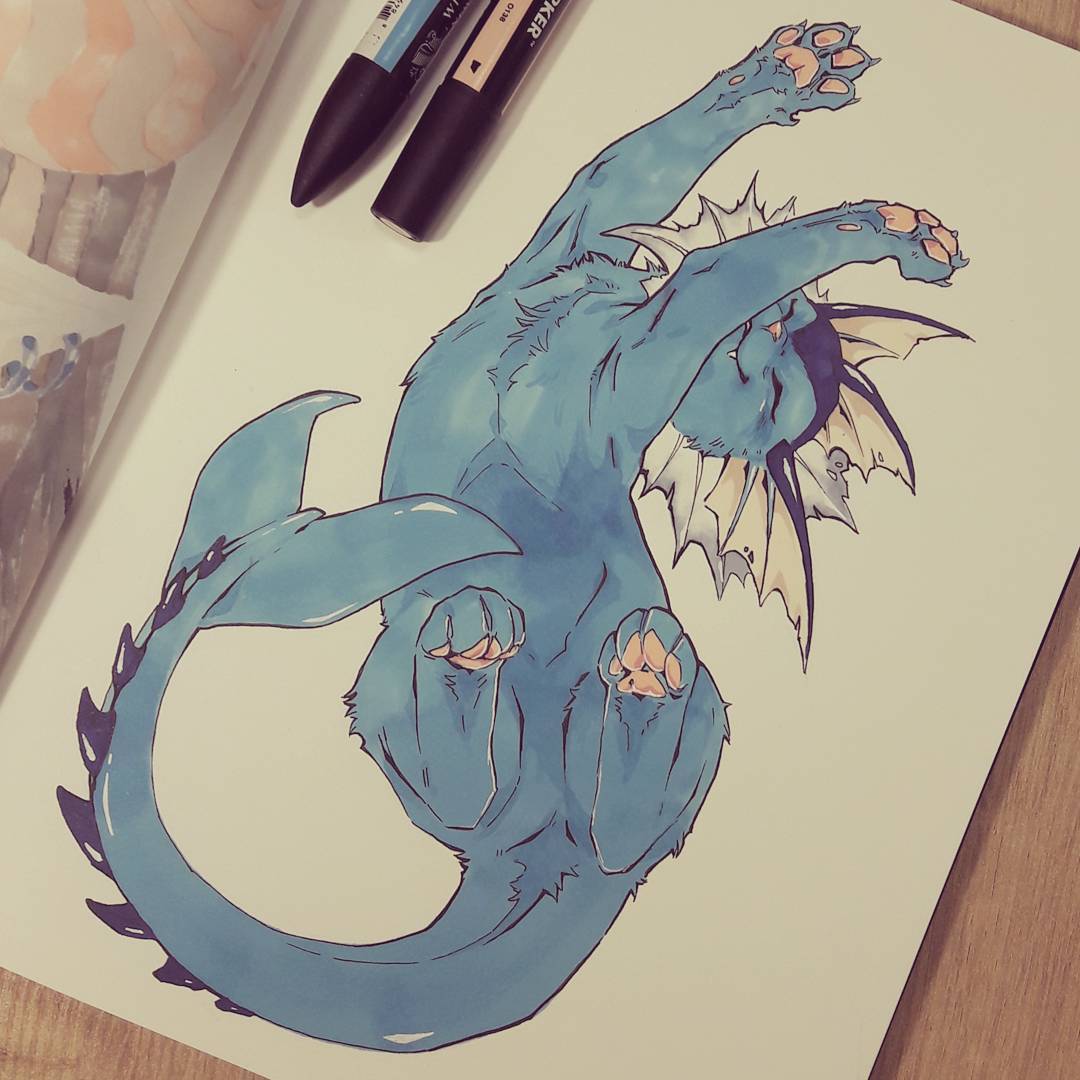 1080x1080 Vaporeon Marker Drawing