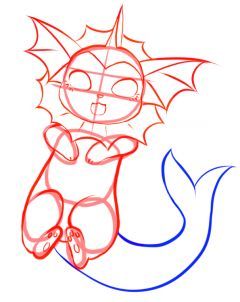 240x302 How To Draw Vaporeon From Pokemon Step 12