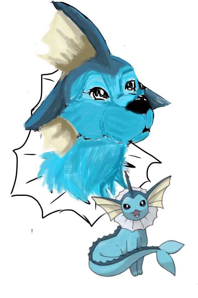 640x960 Realistic Vaporeon Drawing