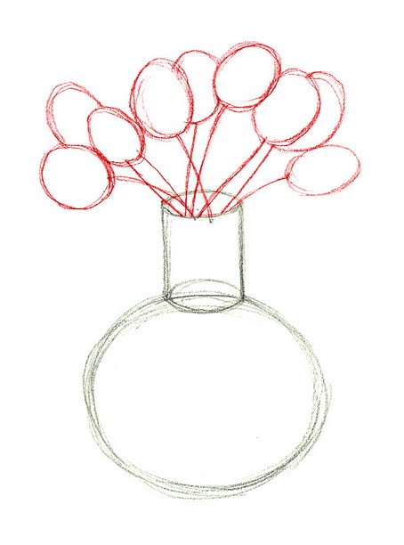454x612 How To Draw Flowers In A Vase Drawing Flowers Amp Leaves