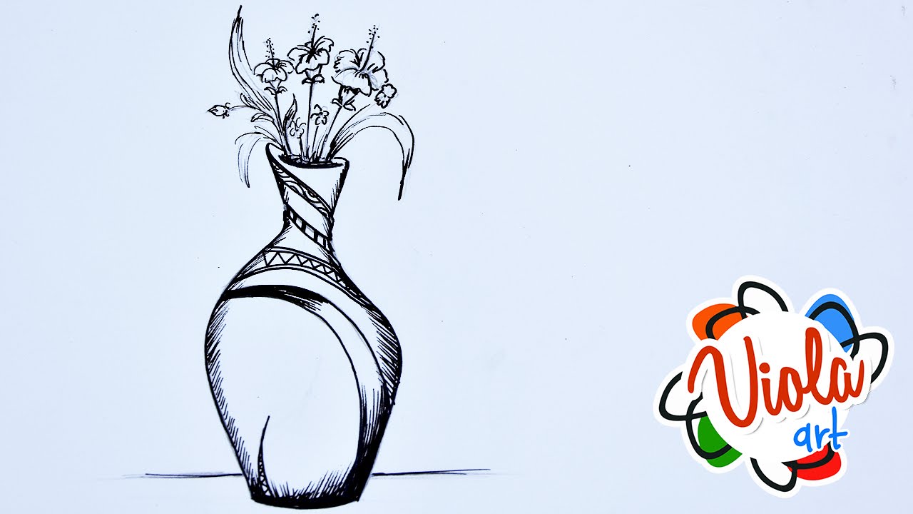 1280x720 How To Draw A Flowers Vase For Children By Markers Colours Drawing