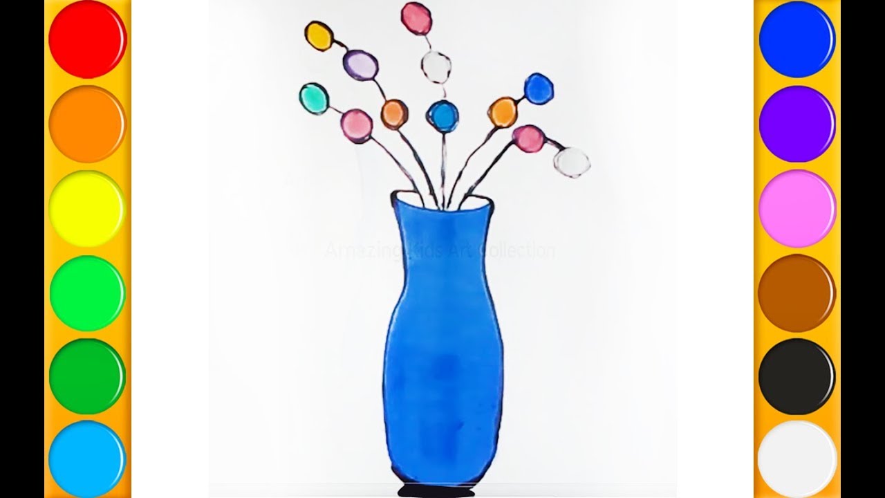 1280x720 How To Draw Flower Vase Step By Step Very Easy For Kids To Learn