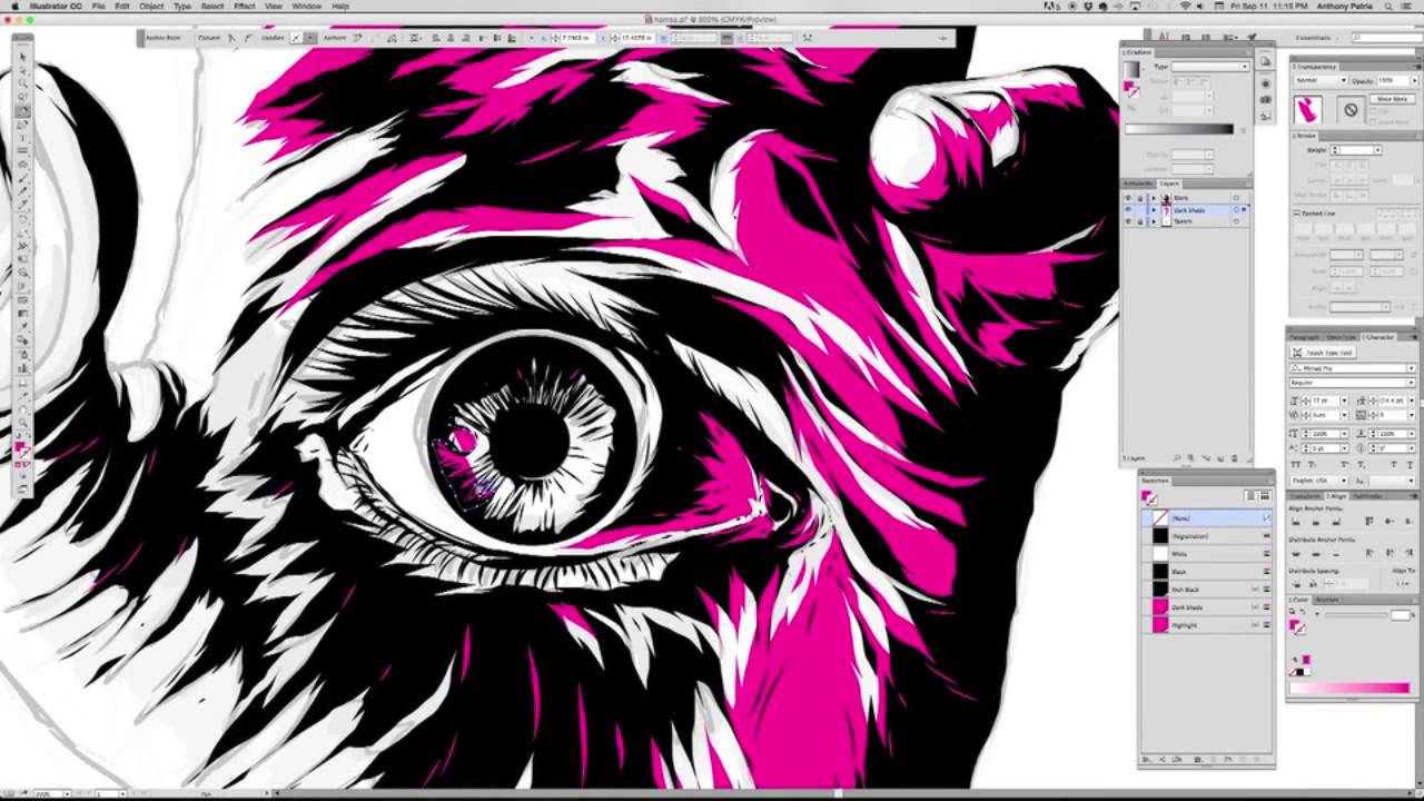 1280x720 Adobe Illustrator Vector Drawing Timelapse 800, Hamsa