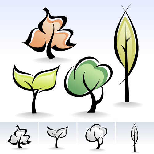 500x500 Drawing Cute Tree Vector Graphics 03