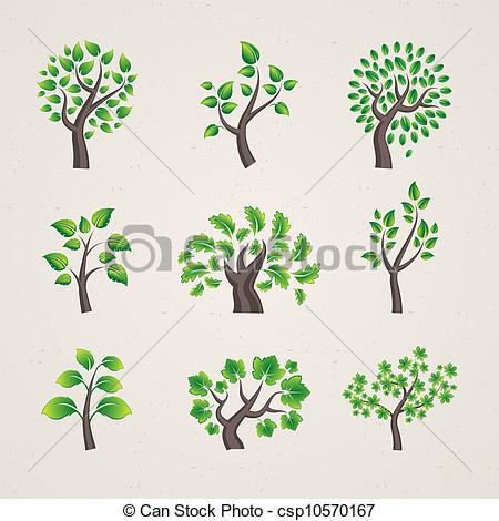 450x470 Set Of Vector Trees Set Of Different Types Vector Tree Clip