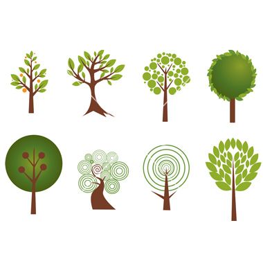 380x400 Trees Vector On Vectorstock
