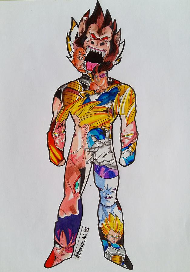 627x900 Vegeta Drawing Digital Art By Hermes Ros