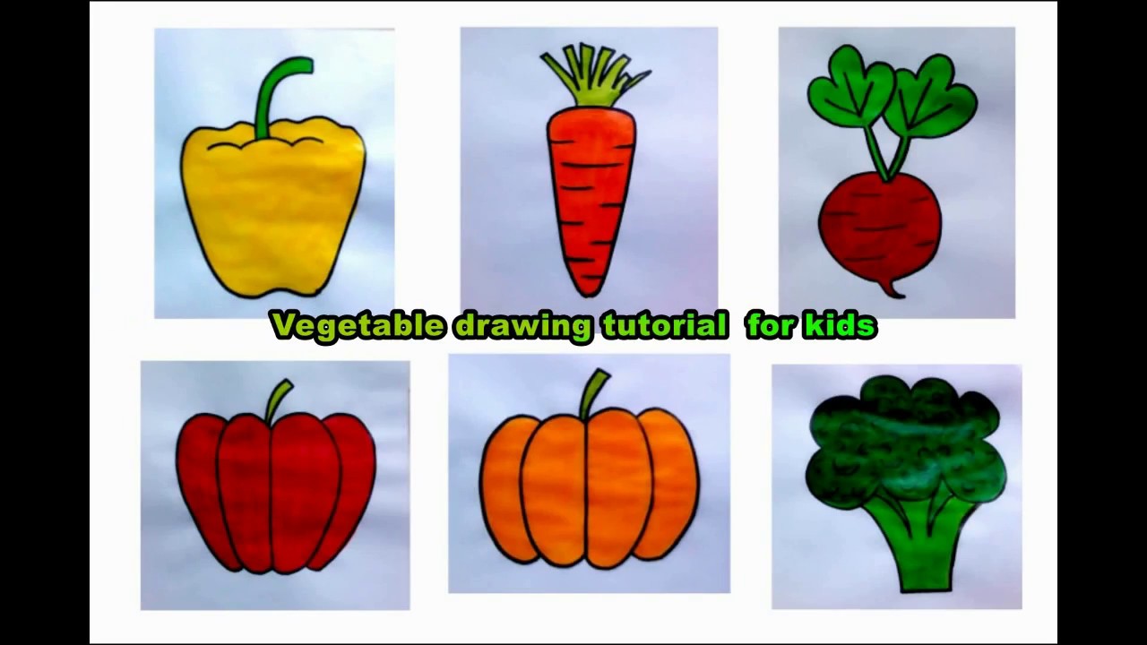 1280x720 Easy Vegetable Drawing Tutorial For Kids