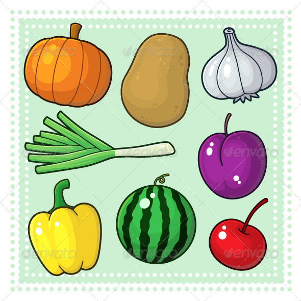 590x590 Fruits And Vegetables Drawings For Kids
