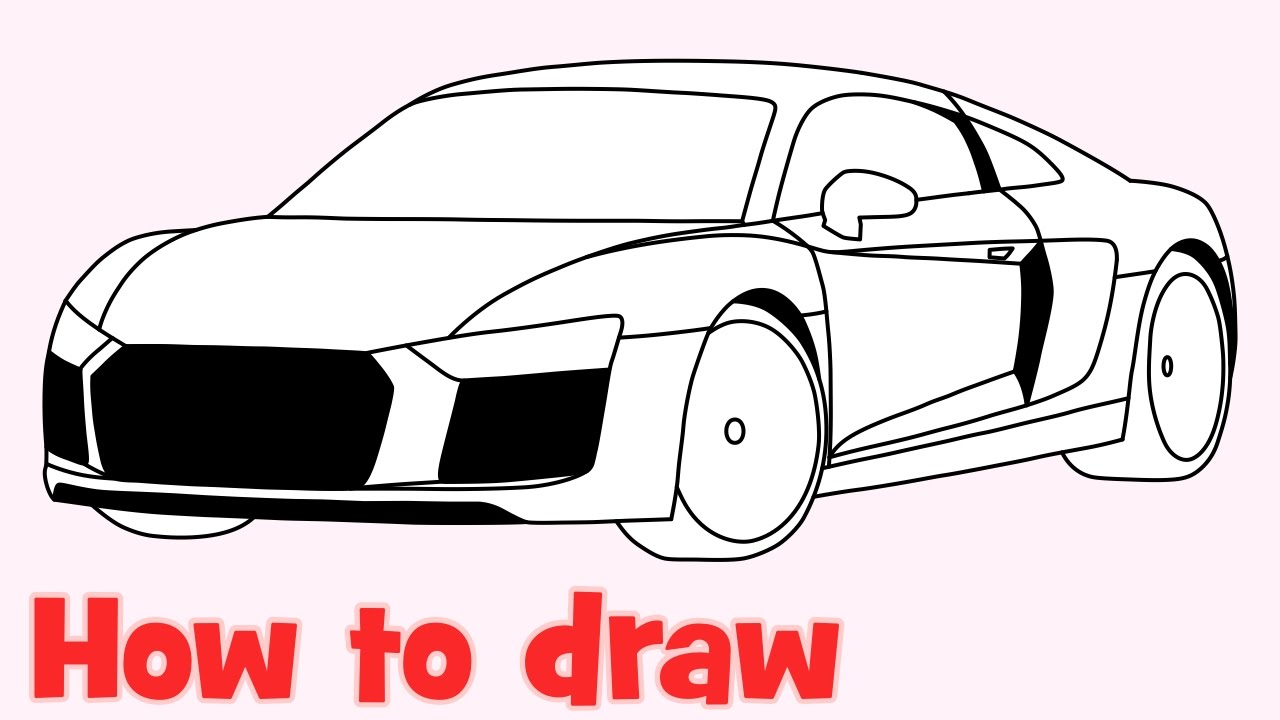 1280x720 How To Draw A Car Audi R8 2016