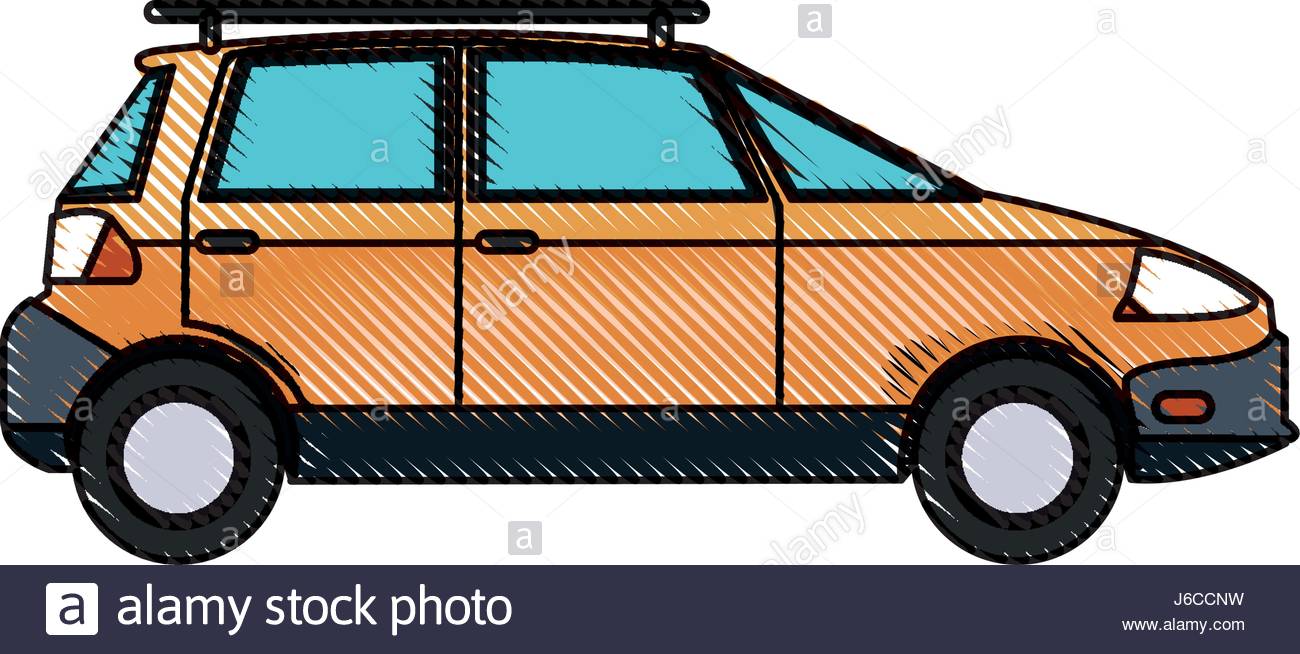 1300x654 Drawing Yellow Car Vehicle Transport Ecology Concept Stock Vector