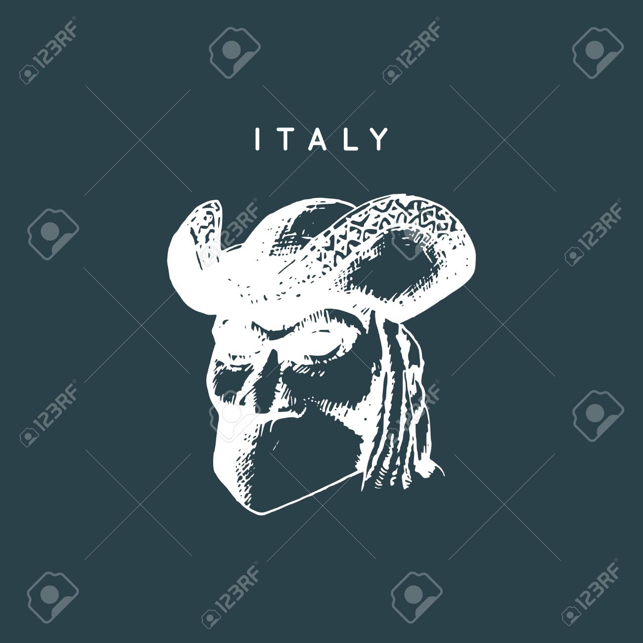 1300x1300 Venetian Mask Drawing. Venice Touristic Symbol. Vector Hand