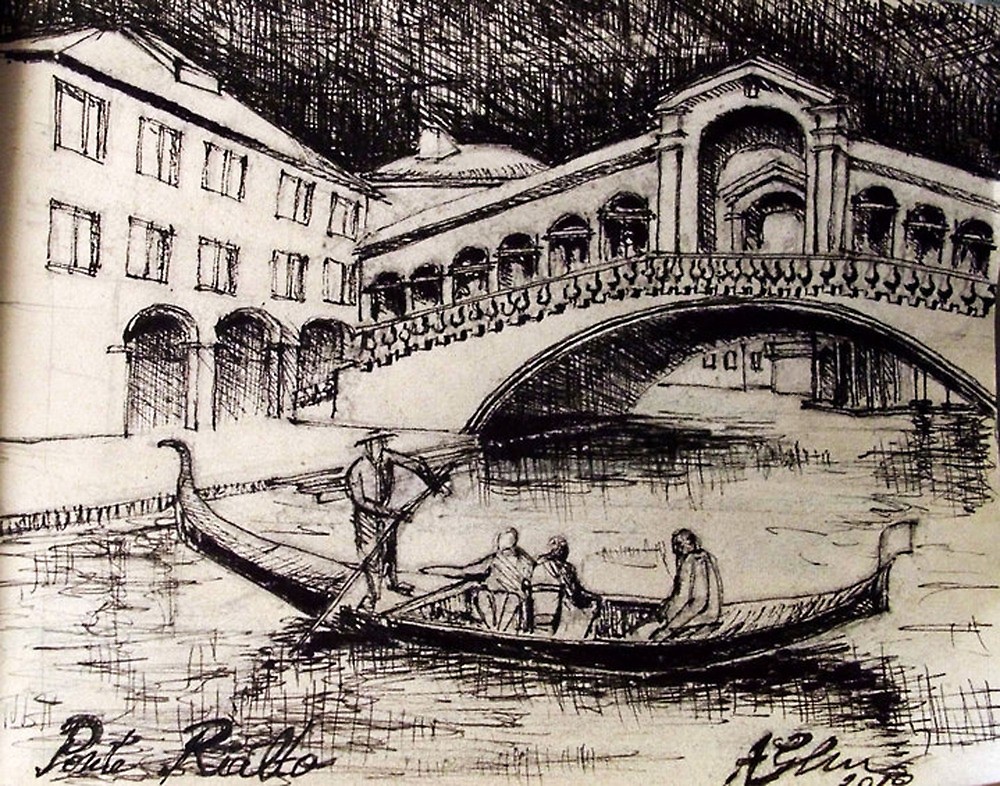 1000x786 Venice Draw By Andragheorghe Redbubble
