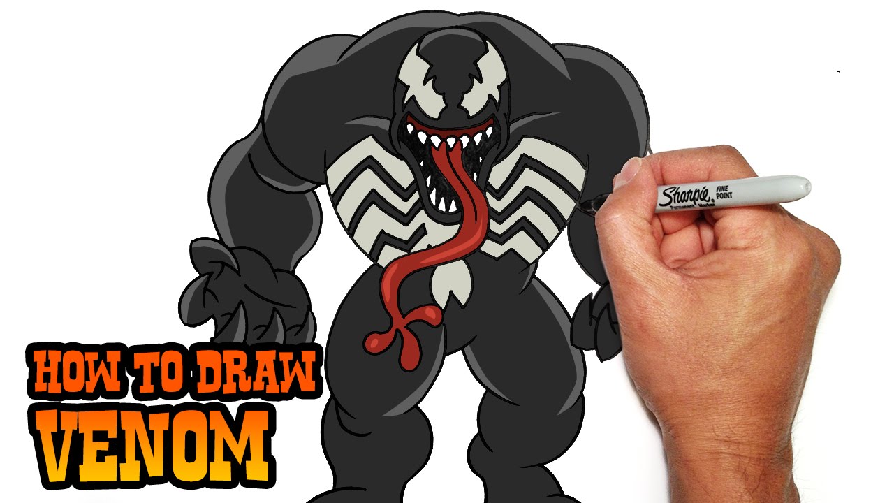 1280x720 How To Draw Venom Step By Step Video Lesson