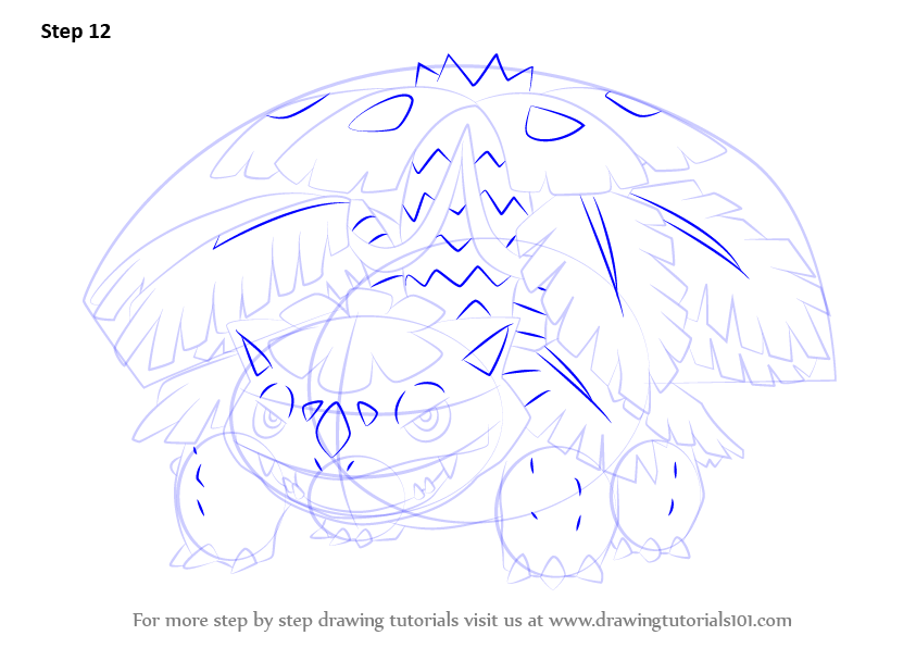 843x596 Learn How To Draw Mega Venusaur From Pokemon (Pokemon) Step By