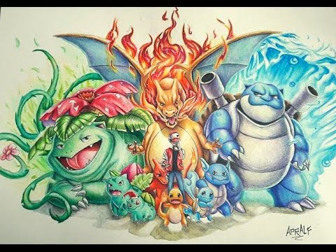 480x360 Venusaur , Charizard And Blastoise !!! Drawing Pencil Art
