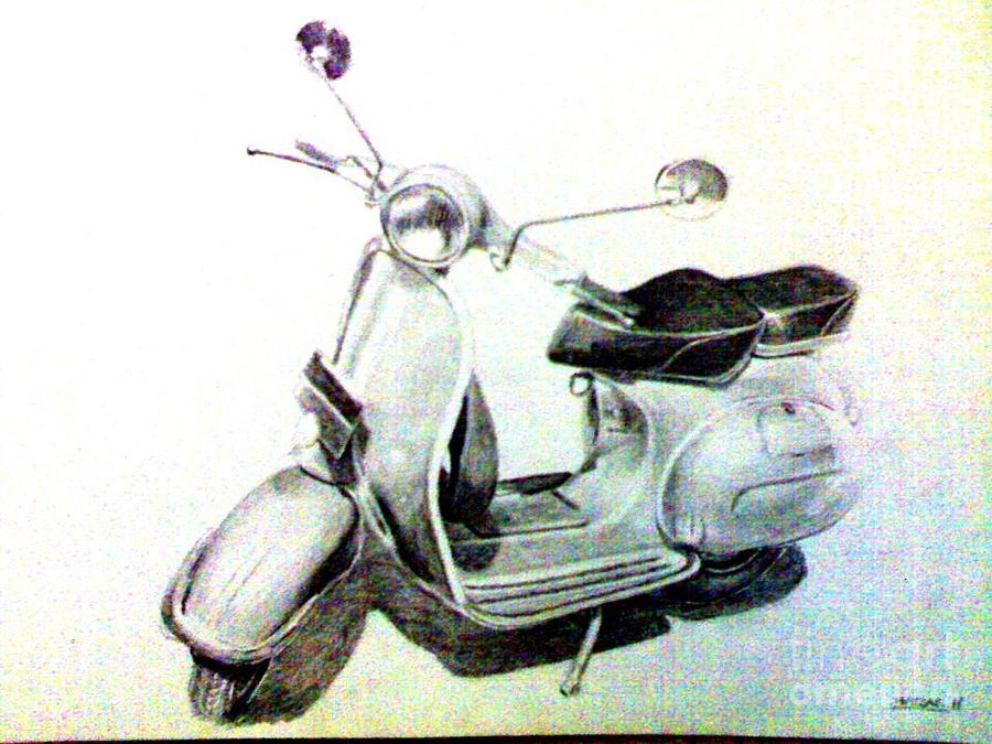 900x675 Classic Vespa Drawing By Art Mssunday