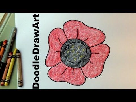 480x360 How To Draw An Easy Poppy For Kids. Video Drawing Tutorial