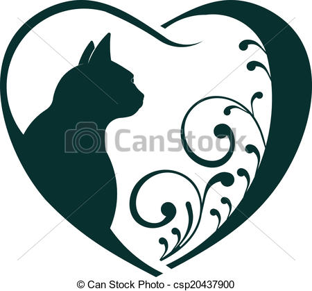 450x419 Veterinarian Heart Cat Love. Abstraction Of Animal Care This