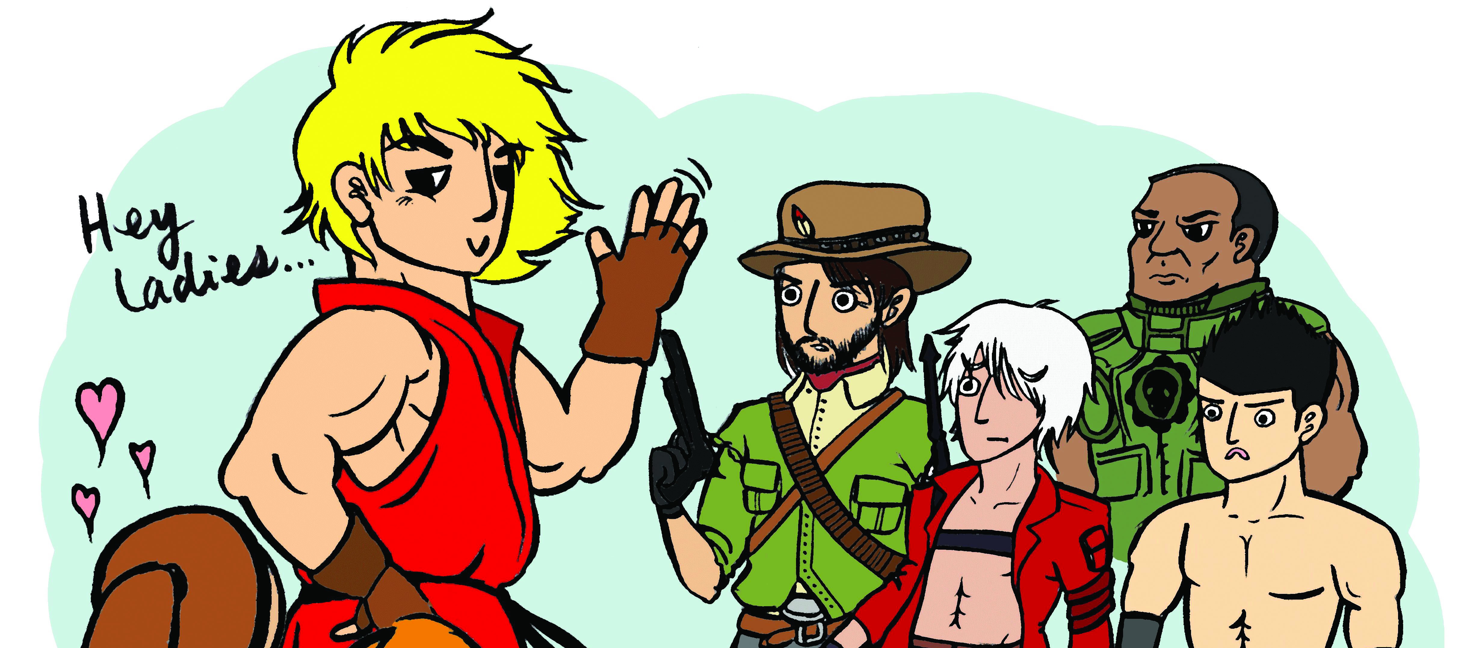 4843x2155 Video Game Hunks Drawing (Colored)
