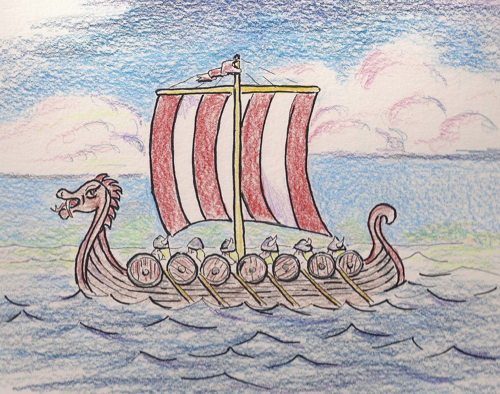 1600x1261 How To Draw A Viking Ship Art For Early Act First Knight