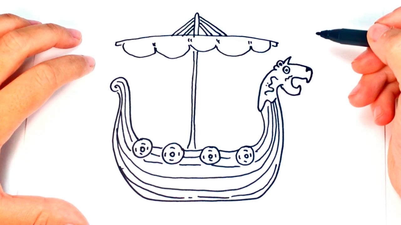 1280x720 How To Draw A Viking Ship Viking Ship Easy Draw Tutorial