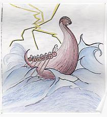 210x230 Viking Longships Drawing Posters Redbubble