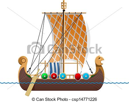 450x356 Viking Ship. Illustration Of A Knarr. Clip Art