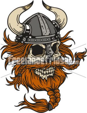 301x390 Viking Skull With Beard Freelance Fridge Illustration