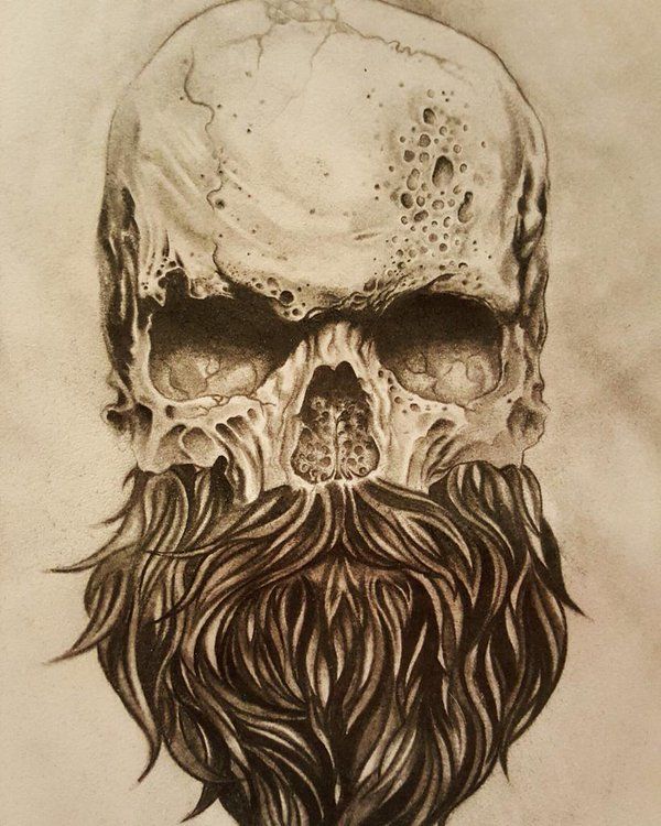600x750 Bearded Skull