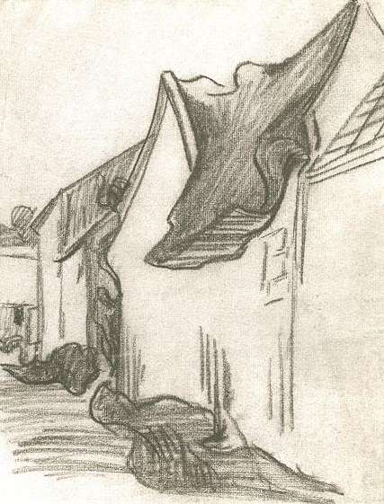 427x561 Sketch Of A Village Street, Late May, 1890. Van Gogh Museum