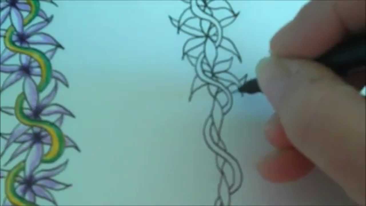 1280x720 How To Draw Tanglepattern Flower Vine
