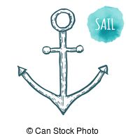 180x195 Vintage Anchor Graphic On White Background. Hand Drawn Vectors