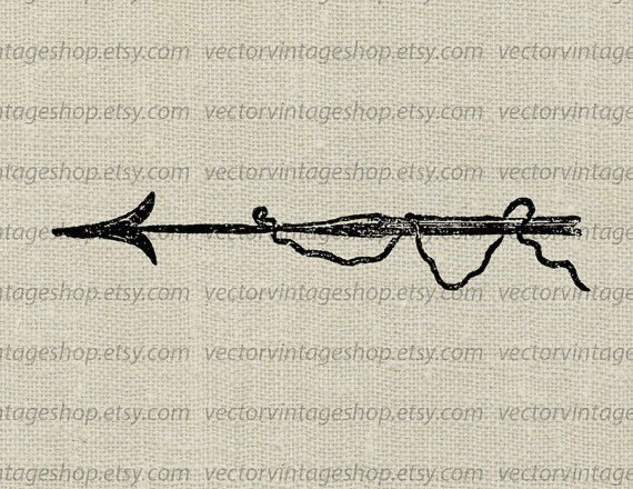 570x440 Harpoon Vector Graphic Instant Download, Antique Fishing Tool