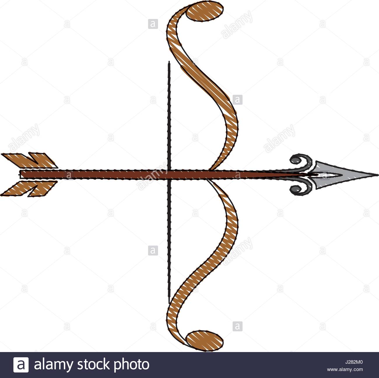 1300x1296 Drawing Arrow Bow Romantic Vintage Design Image Stock Vector Art