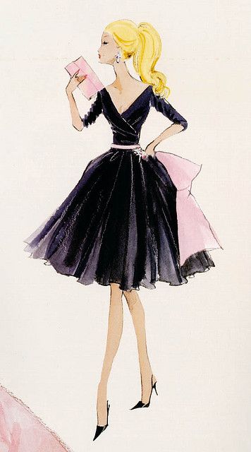 356x640 Vintage Drawing Come On Barbie Let's Go Party
