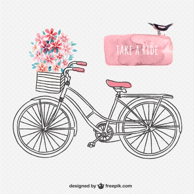 626x626 Hand Drawn Retro Bicycle Vector Free Download