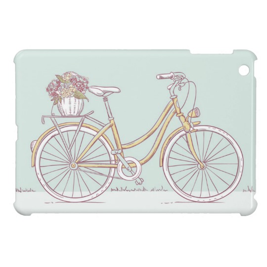 540x540 Vintage Bicycle Drawing Flower Basket Ipad Mini Cover