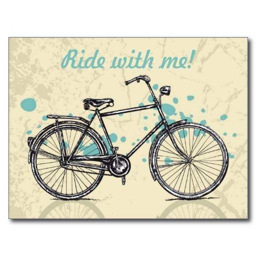 512x512 Bicycle Drawing Vintage Bicycle Drawing Postcard