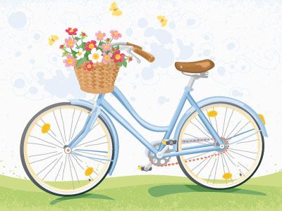 400x300 Vintage Bicycle With Flower Basket Vintage Bicycles And Flower