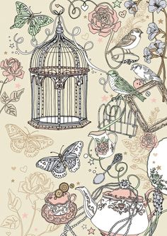 236x333 Vintage Cage With Birds Words Bird, Ladies Retreat