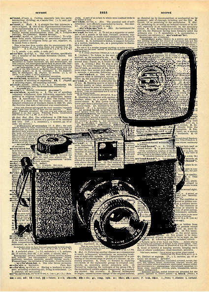425x594 Vintage Camera Drawing Vintage Book Art Print