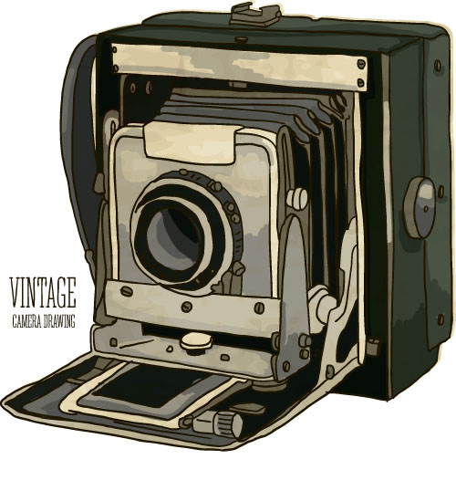 500x549 Vintage Camera Hand Drawing Vectors Set 06
