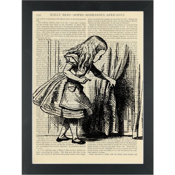 570x570 Alice In Wonderland Door Behind The Curtain Vintage Drawing