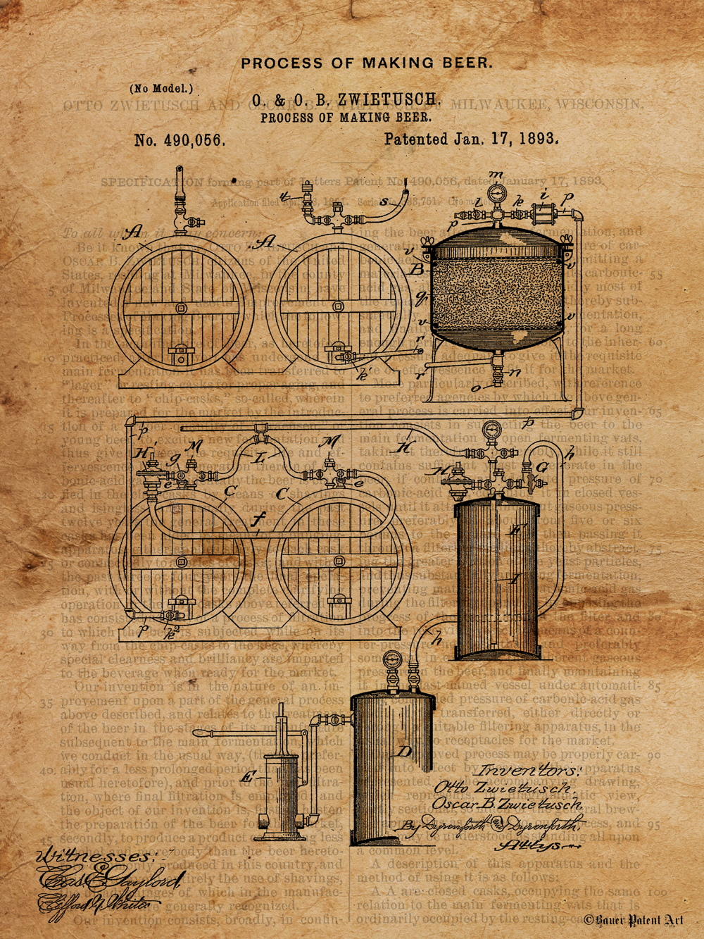 1000x1333 Patent Art Drawing Of Beer Making Process