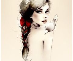 240x200 Vintage Girl Drawing