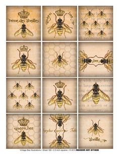 236x305 Beautiful Botanical Print Country Charm Bees