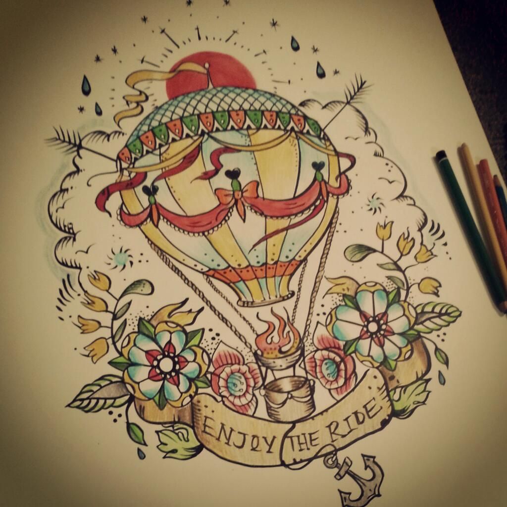 1024x1024 Hot Air Balloon Drawing